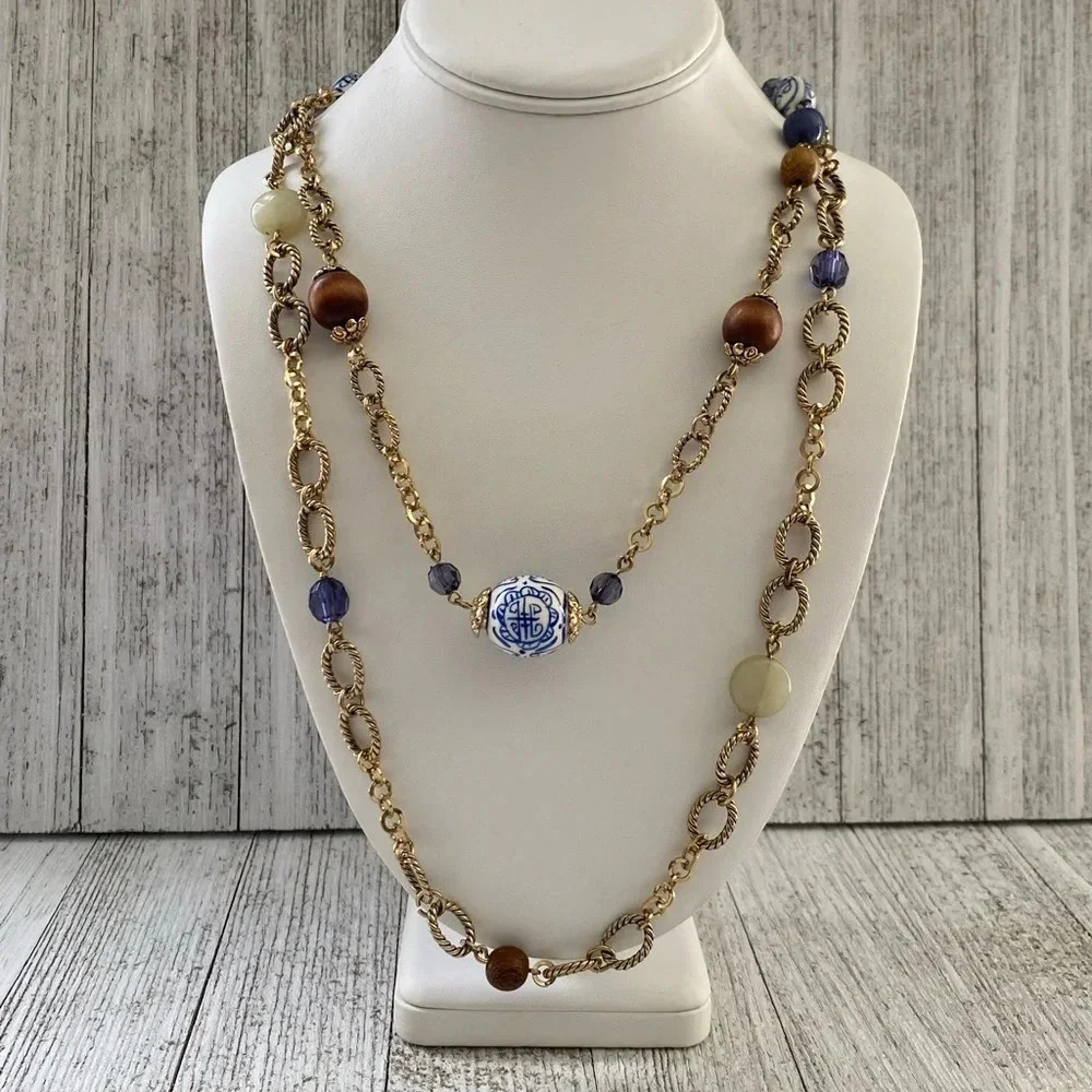 Beautiful Vintage Golden Necklace double strand